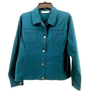 NWT Woolrich Shacket Shirt Jacket Teal Blue Green Cotton Blend Large